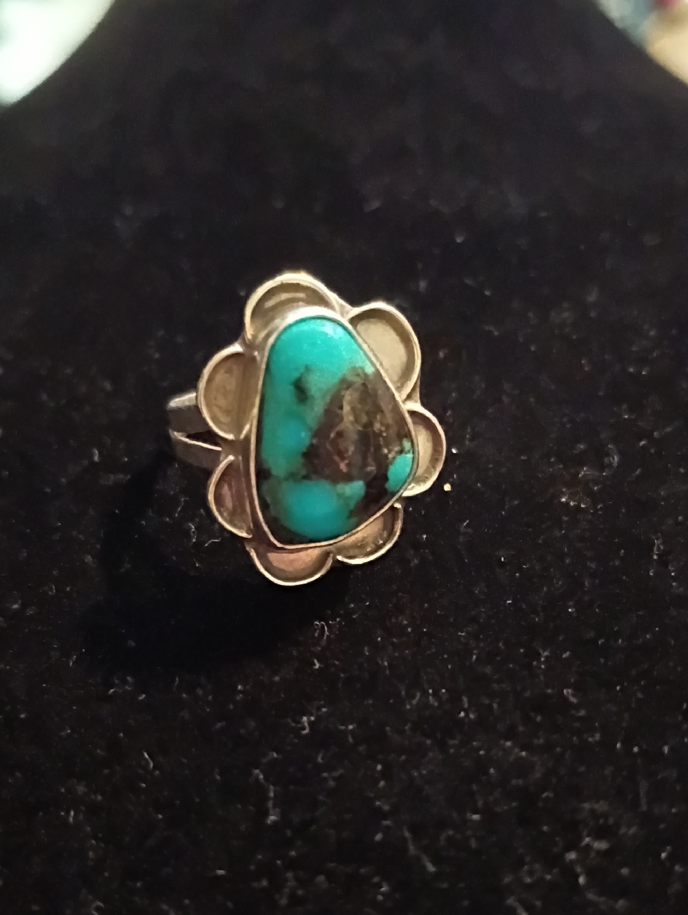 Authentic Vintage Navajo Sterling Silver And Turquoise Ring